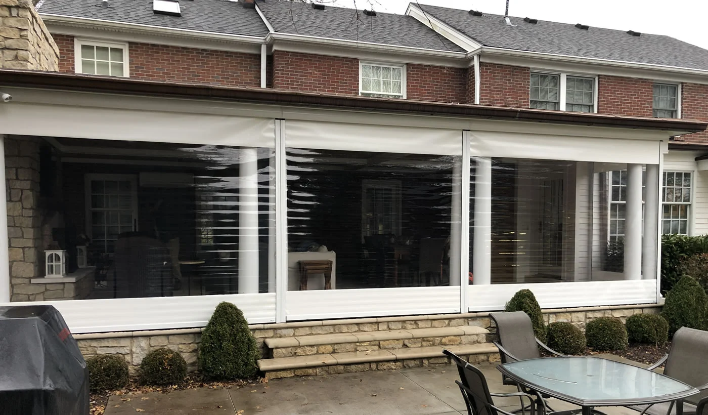 Retractable Vinyl Shades for residential or commercial porches and patios - Louisville, KY